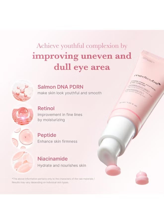 Salmon DNA PDRN Pink Peptide Eye Serum, Niacinamide and 99% Pure Retinol Eye Cream for Fine Lines, Dark Circles, Korean Skin Care - Image 2